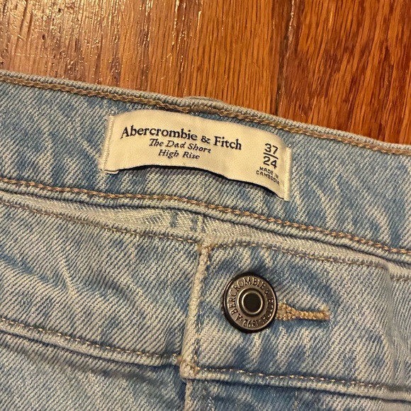 New Abercrombie & Fitch The Dad Short Size 37 / 24 High Rise Blue Jean Shorts - Picture 5 of 10